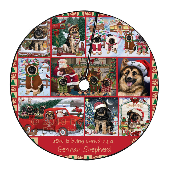 Love is Being Owned Christmas German Shepherd Dogs Tree Skirt