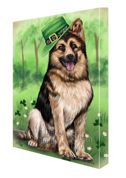 St. Patricks Day Irish Portrait German Shepherd Dog Canvas Wall Art CVS54840