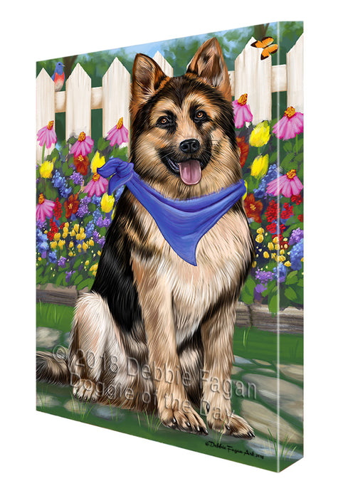 Spring Floral German Shepherd Dog Canvas Wall Art CVS64654
