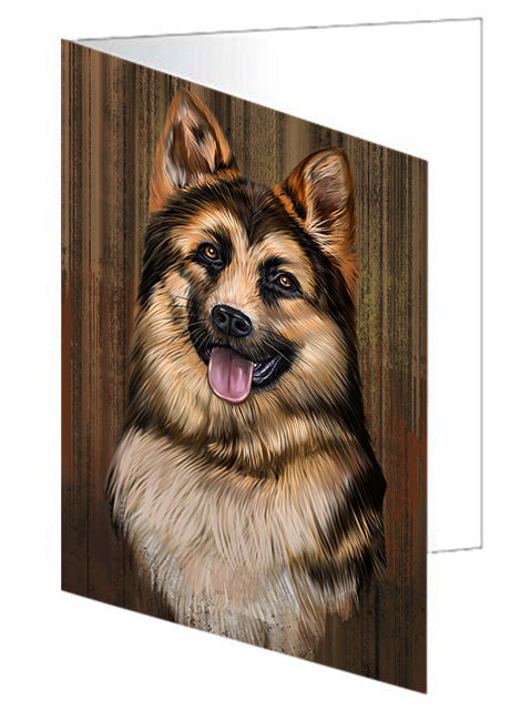 Rustic German Shepherd Dog Handmade Artwork Assorted Pets Greeting Cards and Note Cards with Envelopes for All Occasions and Holiday Seasons GCD55262
