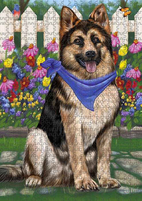Spring Floral German Shepherd Dog Puzzle with Photo Tin PUZL53340