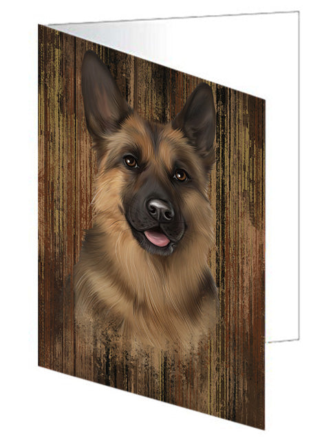 Rustic German Shepherd Dog Handmade Artwork Assorted Pets Greeting Cards and Note Cards with Envelopes for All Occasions and Holiday Seasons GCD55736