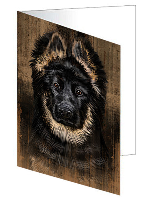 Rustic German Shepherd Dog Handmade Artwork Assorted Pets Greeting Cards and Note Cards with Envelopes for All Occasions and Holiday Seasons GCD55265