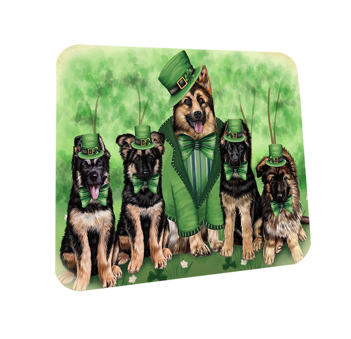 St. Patricks Day Irish Family Portrait German Shepherds Dog Coasters Set of 4 CST48763