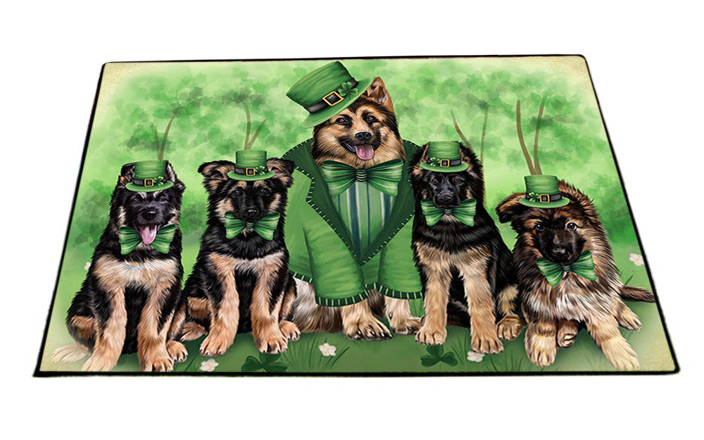 St. Patricks Day Irish Family Portrait German Shepherds Dog Floormat FLMS49328 Floormat FLMS49353