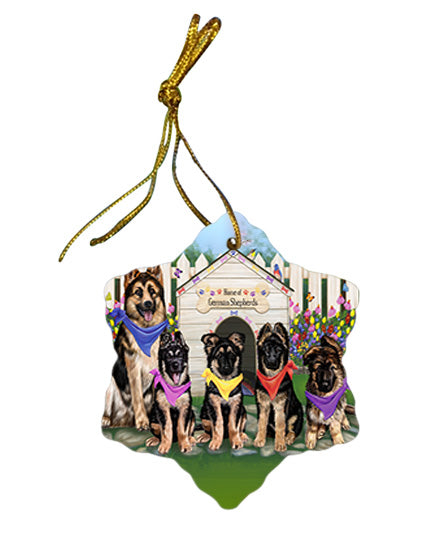 Spring Dog House German Shepherds Dog Star Porcelain Ornament SPOR49871