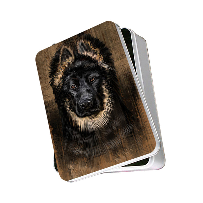 Rustic German Shepherd Dog Photo Storage Tin PITN50412