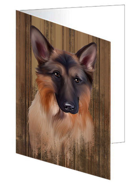 Rustic German Shepherd Dog Handmade Artwork Assorted Pets Greeting Cards and Note Cards with Envelopes for All Occasions and Holiday Seasons GCD55739