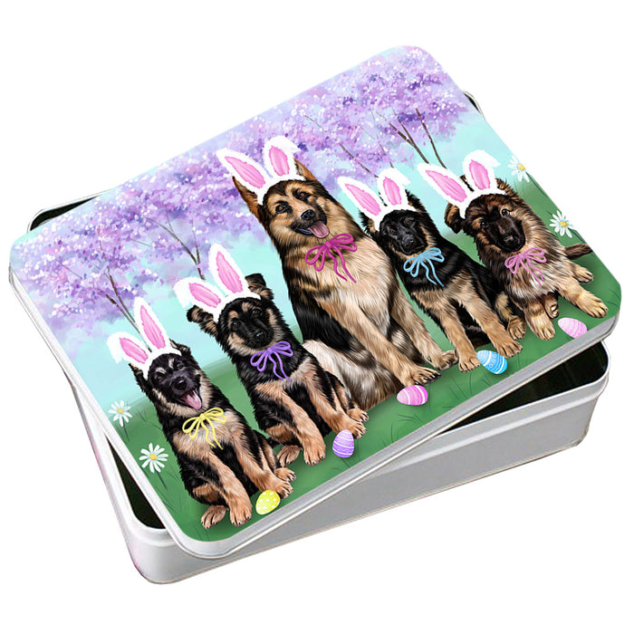 German Shepherds Dog Easter Holiday Photo Storage Tin PITN49148