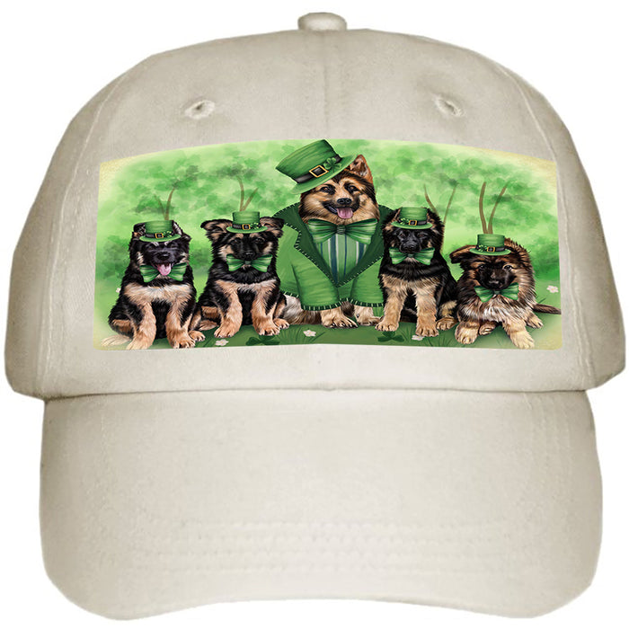 St. Patricks Day Irish Family Portrait German Shepherds Dog Ball Hat Cap HAT50145