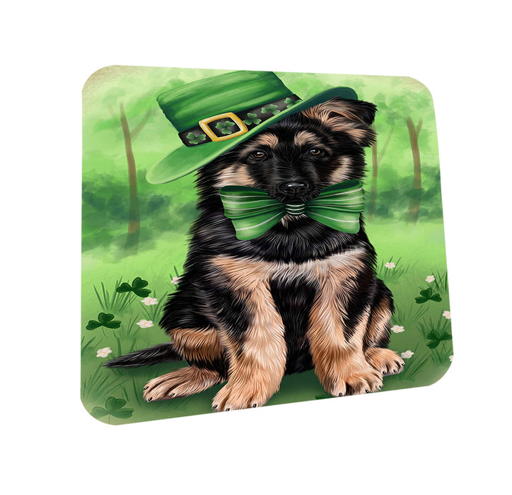 St. Patricks Day Irish Portrait German Shepherd Dog Coasters Set of 4 CST48764