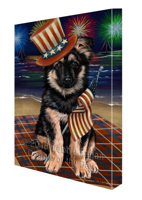 4th of July Independence Day Firework German Shepherd Dog Canvas Wall Art CVS55785