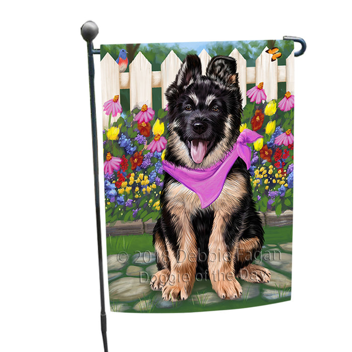 Spring Floral German Shepherd Dog Garden Flag GFLG49709