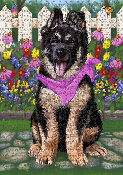 Spring Floral German Shepherd Dog Puzzle with Photo Tin PUZL53346
