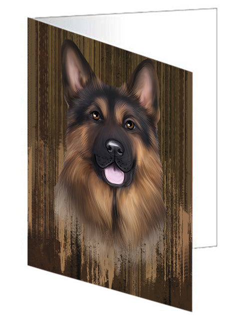 Rustic German Shepherd Dog Handmade Artwork Assorted Pets Greeting Cards and Note Cards with Envelopes for All Occasions and Holiday Seasons GCD55742