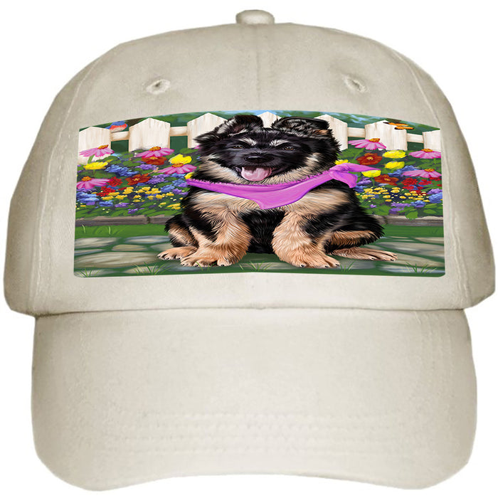 Spring Floral German Shepherd Dog Ball Hat Cap HAT53373