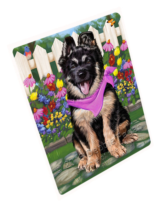 Spring Floral German Shepherd Dog Tempered Cutting Board C53508