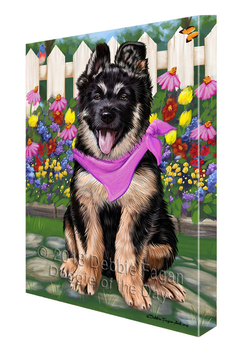 Spring Floral German Shepherd Dog Canvas Wall Art CVS64672