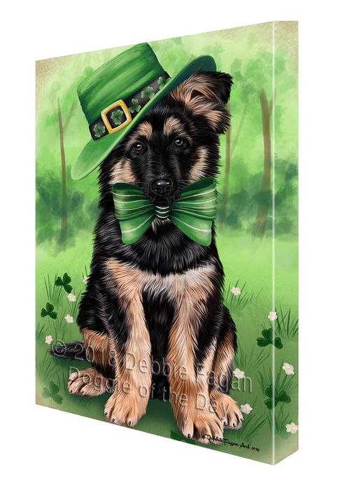 St. Patricks Day Irish Portrait German Shepherd Dog Canvas Wall Art CVS54858