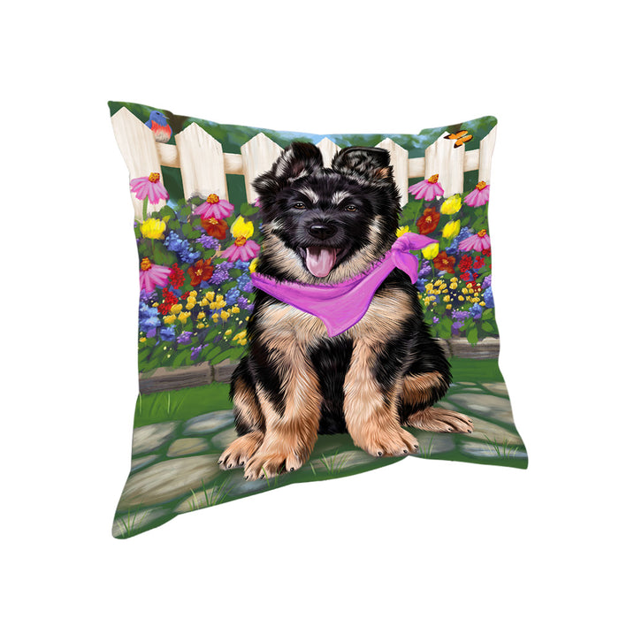 Spring Floral German Shepherd Dog Pillow PIL55376