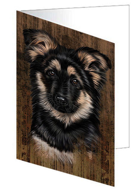 Rustic German Shepherd Dog Handmade Artwork Assorted Pets Greeting Cards and Note Cards with Envelopes for All Occasions and Holiday Seasons GCD55271