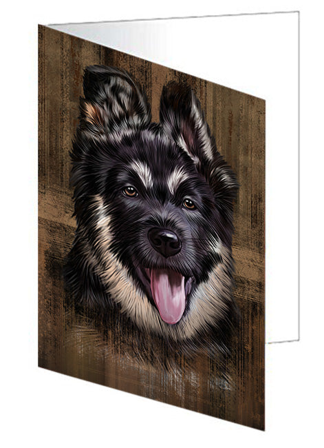 Rustic German Shepherd Dog Handmade Artwork Assorted Pets Greeting Cards and Note Cards with Envelopes for All Occasions and Holiday Seasons GCD55274