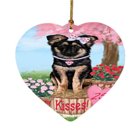 Rosie 25 Cent Kisses German Shepherd Dog Heart Christmas Ornament HPOR56223