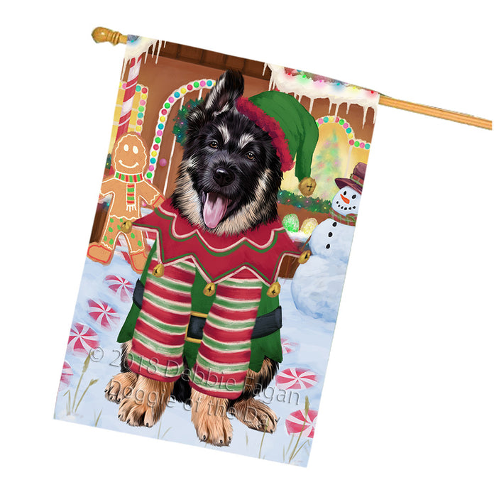 Christmas Gingerbread House Candyfest German Shepherd Dog House Flag FLG57018