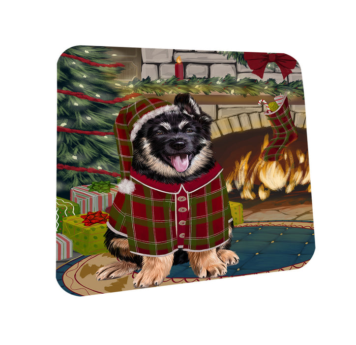 The Stocking was Hung German Shepherd Dog Coasters Set of 4 CST55266