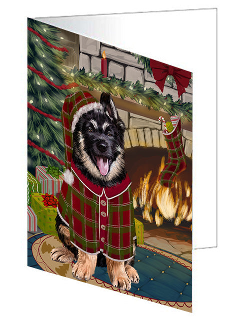 The Stocking was Hung Bengal Cat Handmade Artwork Assorted Pets Greeting Cards and Note Cards with Envelopes for All Occasions and Holiday Seasons GCD70124