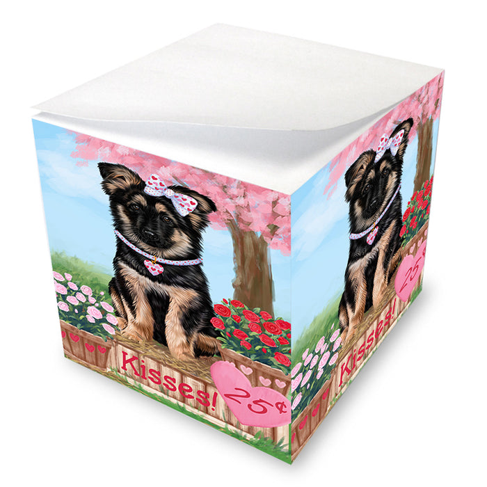 Rosie 25 Cent Kisses German Shepherd Dog Note Cube NOC53939