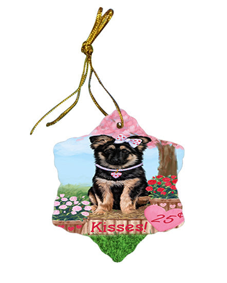Rosie 25 Cent Kisses German Shepherd Dog Star Porcelain Ornament SPOR56223