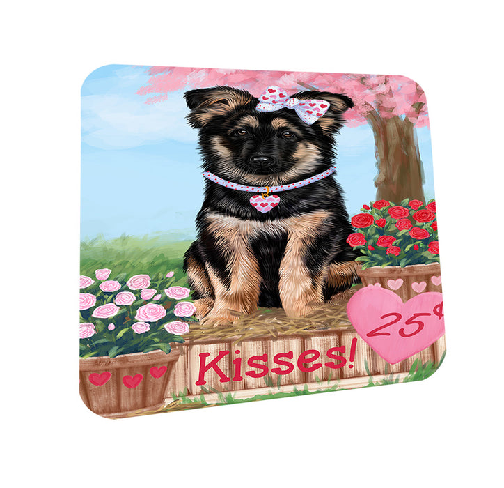 Rosie 25 Cent Kisses German Shepherd Dog Coasters Set of 4 CST55825