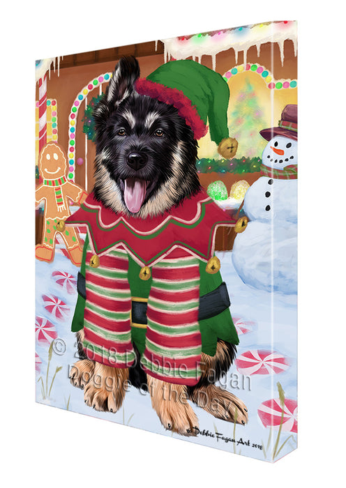 Christmas Gingerbread House Candyfest German Shepherd Dog Canvas Print Wall Art Décor CVS129230