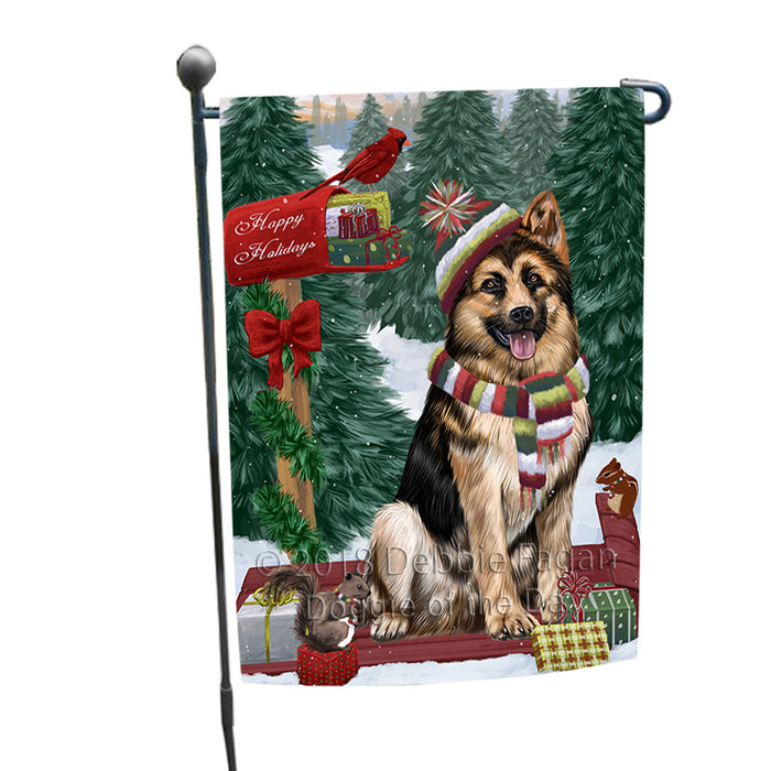 Merry Christmas Woodland Sled German Shepherd Dog Garden Flag GFLG55224