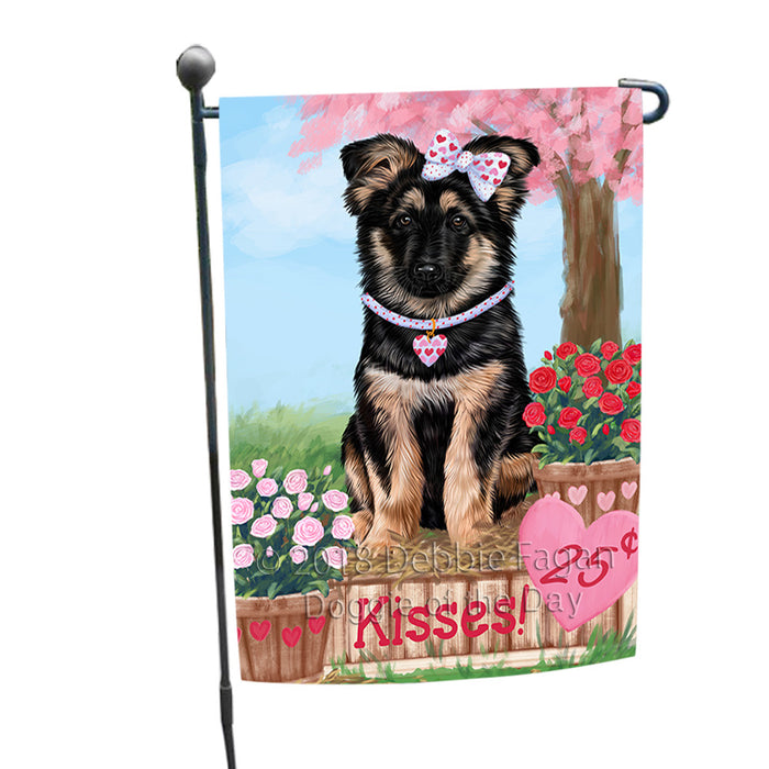 Rosie 25 Cent Kisses German Shepherd Dog Garden Flag GFLG56415