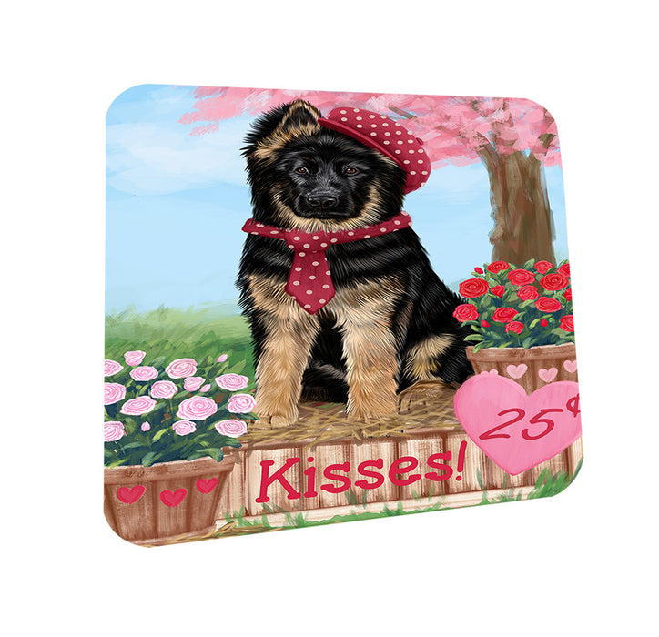 Rosie 25 Cent Kisses German Shepherd Dog Coasters Set of 4 CST55826