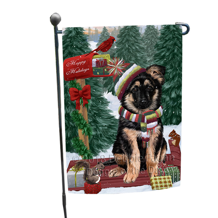 Merry Christmas Woodland Sled German Shepherd Dog Garden Flag GFLG55225