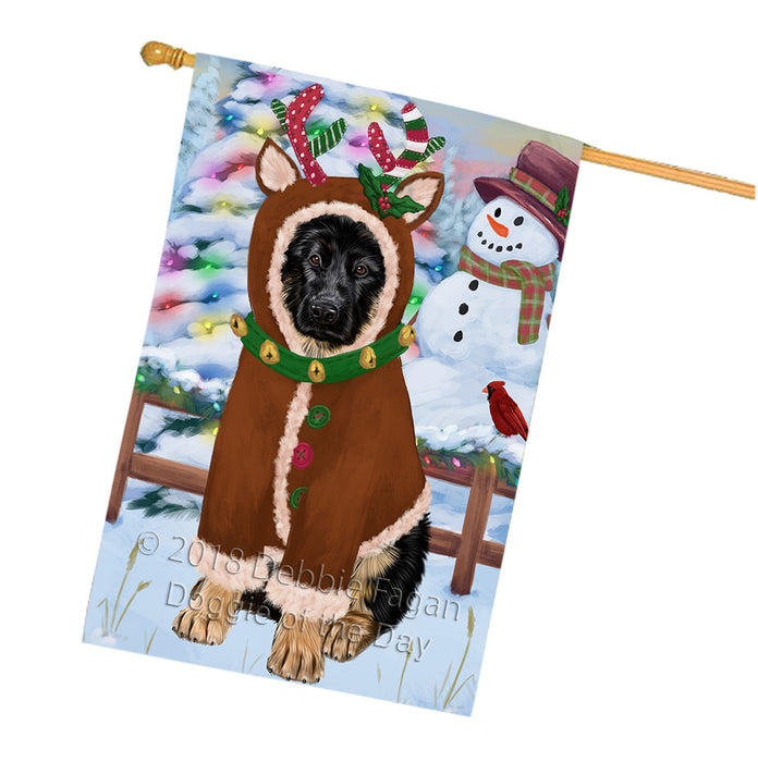 Christmas Gingerbread House Candyfest German Shepherd Dog House Flag FLG57019