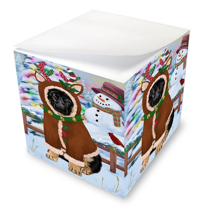 Christmas Gingerbread House Candyfest German Shepherd Dog Note Cube NOC54407
