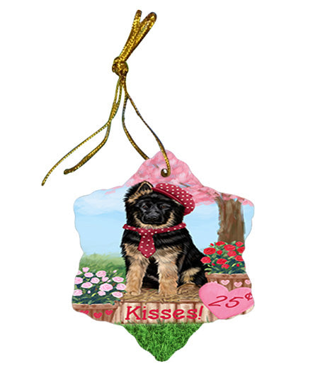 Rosie 25 Cent Kisses German Shepherd Dog Star Porcelain Ornament SPOR56224