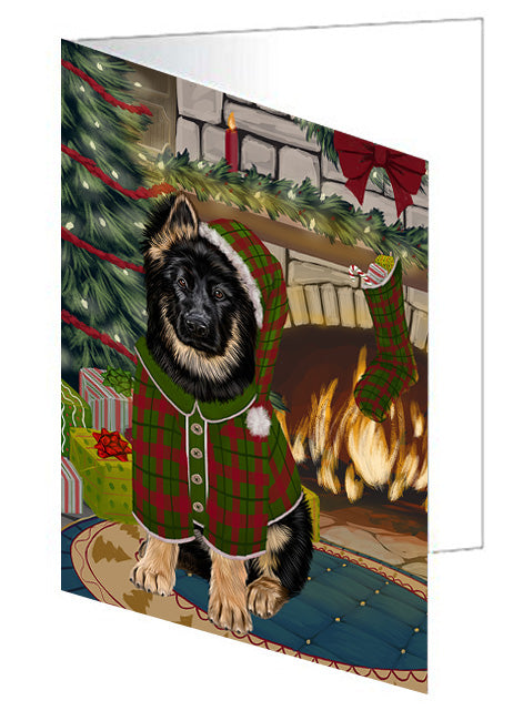 The Stocking was Hung Bengal Cat Handmade Artwork Assorted Pets Greeting Cards and Note Cards with Envelopes for All Occasions and Holiday Seasons GCD70121