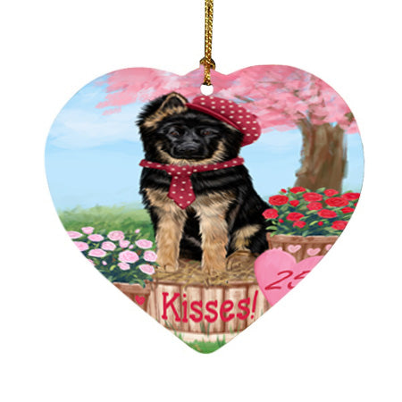 Rosie 25 Cent Kisses German Shepherd Dog Heart Christmas Ornament HPOR56224