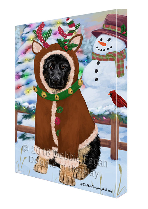 Christmas Gingerbread House Candyfest German Shepherd Dog Canvas Print Wall Art Décor CVS129239