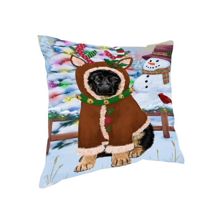 Christmas Gingerbread House Candyfest German Shepherd Dog Pillow PIL79632