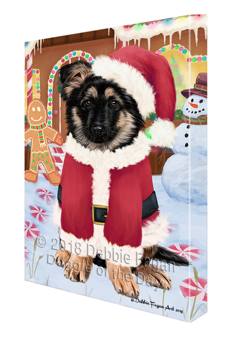 Christmas Gingerbread House Candyfest German Shepherd Dog Canvas Print Wall Art Décor CVS129248