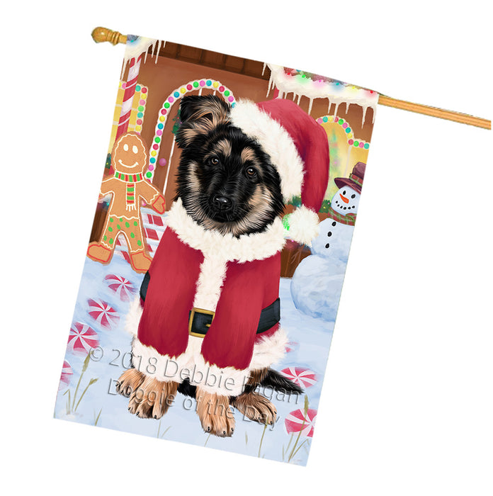 Christmas Gingerbread House Candyfest German Shepherd Dog House Flag FLG57020