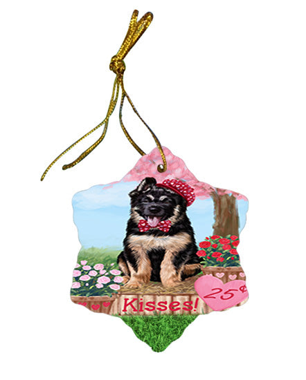 Rosie 25 Cent Kisses German Shepherd Dog Star Porcelain Ornament SPOR56225