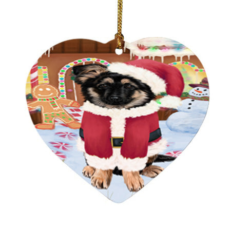 Christmas Gingerbread House Candyfest German Shepherd Dog Heart Christmas Ornament HPOR56692