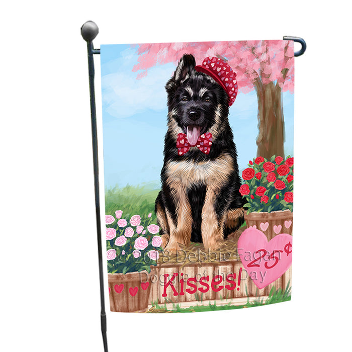 Rosie 25 Cent Kisses German Shepherd Dog Garden Flag GFLG56417